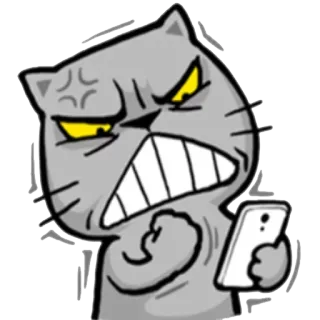😠 Katze, wütend, Cartoon, Emoji, frustriert, verärgert telegram sticker