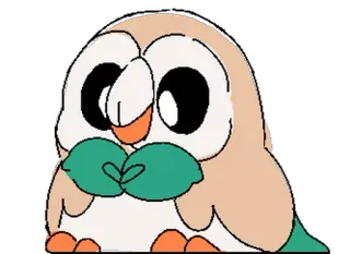 🙂 Rowlet Pokemon hibou, pokemon, mignon, dessin animé telegram sticker