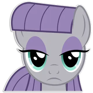 😕 Pônei, Desenho animado, Animal, Adesivo, Fofo, Olhos, Roxo, Expressão whatsapp sticker