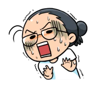 😰 卡通, 生气, 沮丧, 流汗, 人物, 表情 telegram sticker