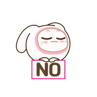 🐰 NO no, carino, coniglio, rifiuto, animale telegram sticker