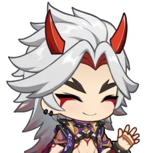 👹 Arataki Itto Genshin Impact anime, genshin impact, arataki itto, character, video game, sticker telegram sticker