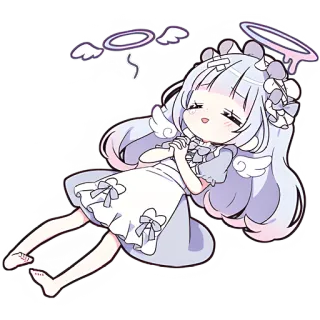 🫠 anime, angel, cute, kawaii, chibi telegram sticker