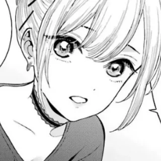 📀 Fille anime, Manga, Mignon, Portrait, Noir et blanc telegram sticker