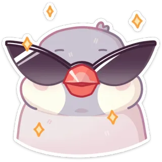 😎 schattig, kawaii, dier, zonnebril, glitters telegram sticker