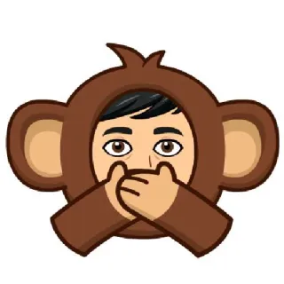 🙊 mono, no ver el mal, emoji, silencio, no hablar, cubrir boca telegram sticker