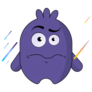 😔 Kartun, Karakter, Ungu, Ilustrasi, Lucu whatsapp sticker