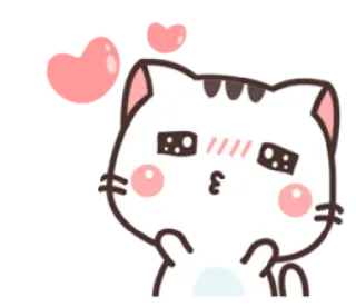 😘 mèo, kawaii, dễ thương, động vật, trái tim, tình yêu, mèo con whatsapp sticker