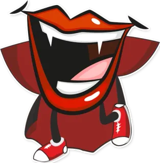 😈 desenho animado, boca, vampiro, lábios, monstro, dentes, criatura telegram sticker