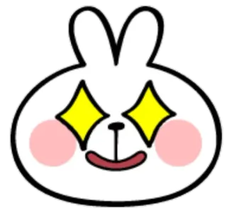 🤩 conejo, lindo, sticker, kawaii, dibujo animado, animal, conejito telegram sticker