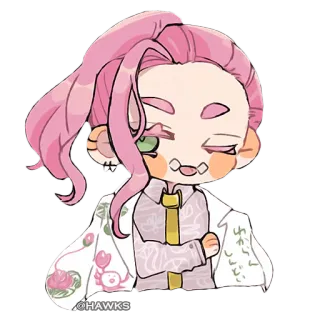😜 わからしい Anime, Manga, Chibi, Dễ thương, Tóc hồng, Hoạt hình telegram sticker