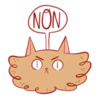 👎 NON кот, злой, мультфильм, питомец, животное, нет telegram sticker