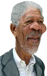 🙃 Morgan Freeman морган фримен, актер, знаменитость, карикатура telegram sticker