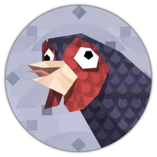 😶 chicken, animal, bird, farm animal, poultry telegram sticker