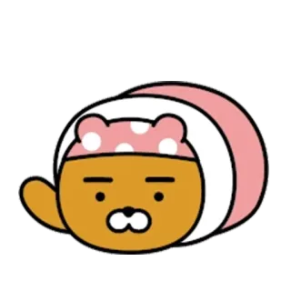 😪 Ryan Kakao Friends, Desenho animado, Fofo, Urso, Dormindo, Relaxado telegram sticker