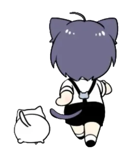 🫐 gatto, animale, chibi, carino, cartone animato telegram sticker