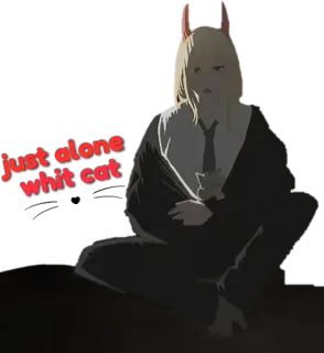 😸 just alone whit cat anime, cat, character, sitting, suit telegram sticker