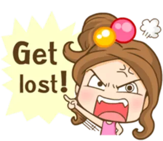 👈 Get lost! Hoạt hình, Tức giận, Biểu cảm, Biến đi, Dễ thương telegram sticker