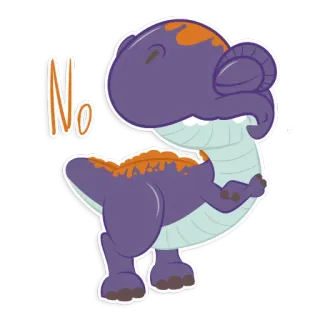 👎 No khủng long, không, tím, quái vật, hoạt hình telegram sticker