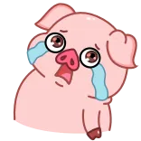 😭 cochon, pleurer, triste, dessin animé, animal, emoji, autocollant telegram sticker