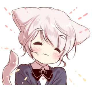 😊 gatto, anime, carino, chibi, kawaii, orecchie, coda, ragazzo telegram sticker
