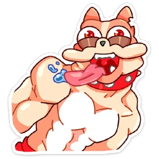 🤪 chien, langue, dessin animé, animal, drôle, autocollant telegram sticker