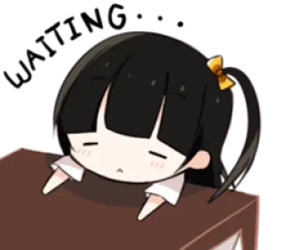 😦 anime girl, cute, sleepy, cartoon, kawaii whatsapp sticker