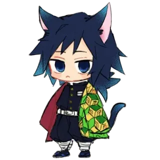😺 Anime, Chibi, Tai mèo, Dễ thương, Fanart, Manga, Nghệ thuật kỹ thuật số, Minh họa telegram sticker