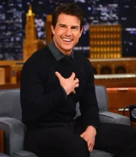 ✖ Tom Cruise actor, celebridad, programa de entrevistas, sonrisa, hombre, traje telegram sticker