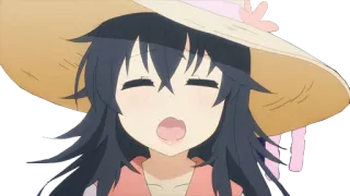 🥱 anime, menina, chapéu, fofa telegram sticker