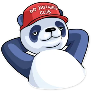 🎩 DO NOTHING CLUB панда, клуб, шляпа, ленивый, расслабленный, релакс, ничего не делать telegram sticker