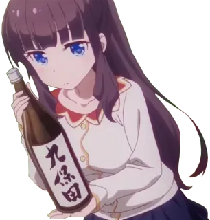 🍶 九保田 Anime, Garota, Saquê, Japonês, Álcool, Bebida telegram sticker