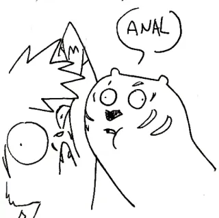 🎀 ANAL Cartone animato, Offensivo, Slang, Umorismo, Disegno telegram sticker