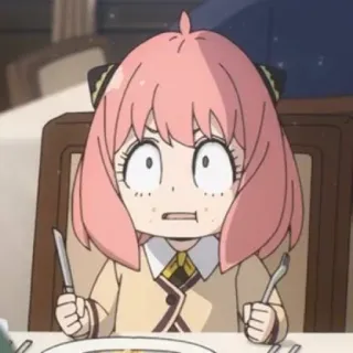 🥜 Anya Forger Spy x Family Anya, Spy x Family, anime, schattig, grappig, geschrokken, meisje, cartoon telegram sticker