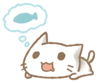 🐟 kucing, ikan, hewan, mimpi, imut, kartun telegram sticker