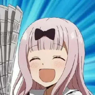 💌 Chika Fujiwara Kaguya-sama: Love Is War Anime, Mädchen, lächelnd, aufgeregt, kawaii telegram sticker