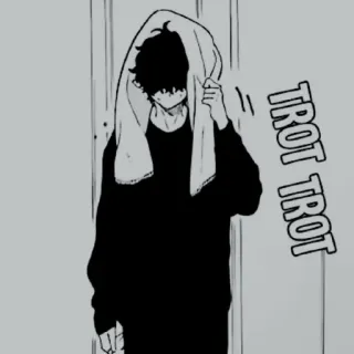 👁‍🗨 TROT TROT Manga, Marche, Serviette, Monochrome telegram sticker