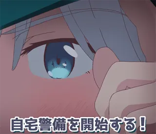 🤠 自宅警備を開始する! Anime, Oko, Twarz, Japoński, Tekst whatsapp sticker