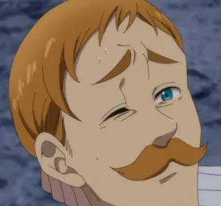 ✨ Escanor Seven Deadly Sins Anime, Karakter, Kumis, Percaya Diri, Berkedip telegram sticker