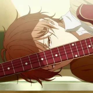 🎸 anime, guitarra, música, menino, instrumento, desenho animado telegram sticker