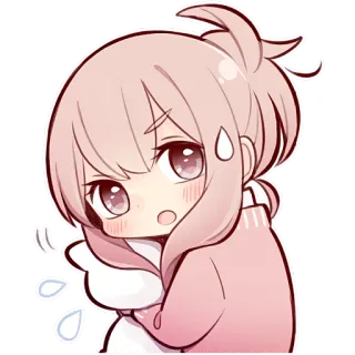 😒 Anime, Ragazza, Sudore, Kawaii, Carino, Chibi telegram sticker