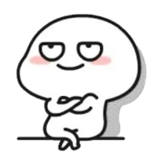 😏 Cartone animato, Personaggio, Espressione, Posa, Seduto, Carino telegram sticker