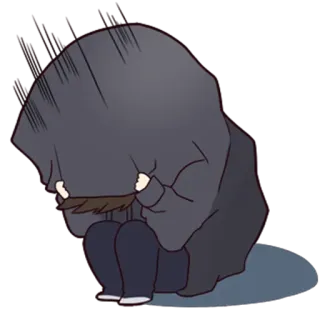 😣 triste, depresso, piangendo, felpa con cappuccio, emotivo, arrabbiato telegram sticker