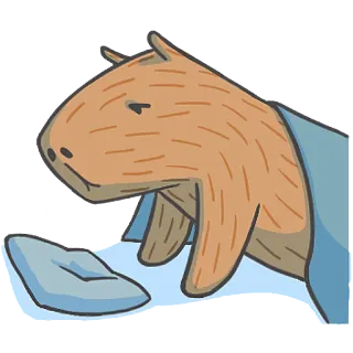 😴 capybara, animal, cute, sleepy, cartoon telegram sticker