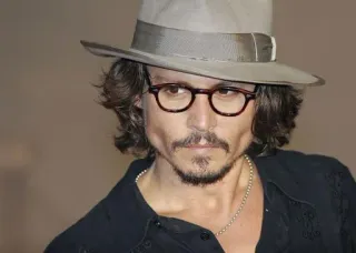 💗 Johnny Depp actor, celebrity, hat, glasses, portrait telegram sticker