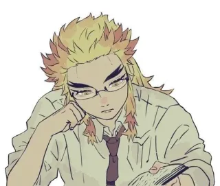 🌟 Kyojuro Rengoku Demon Slayer anime, manga, glasses, rengoku, demon slayer telegram sticker
