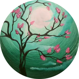 🌳 tree, blossom, nature, painting, art, floral, branch whatsapp sticker