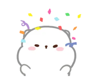 🥳 süß, tier, konfetti, feier, party telegram sticker