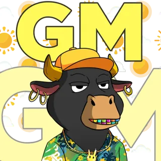 ☀️ GM bull, crypto, NFT, GM, good morning telegram sticker