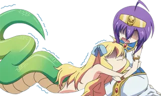 😖 Anime, Chica monstruo, Monstruo, Amistad, Abrazo whatsapp sticker